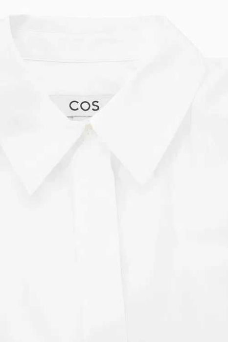 Сукня cos cutout-waist midi shirt dress / 44 синя, біла