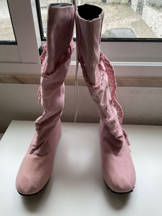 Botas imitação camurça