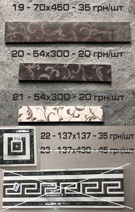 Розпродаж керамічні бордюри, фризи, декори