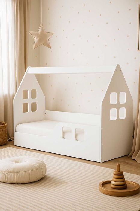 Łóżko dla dziecka Niski DOMEK 140x70 Montessori PROMOCJA!!!