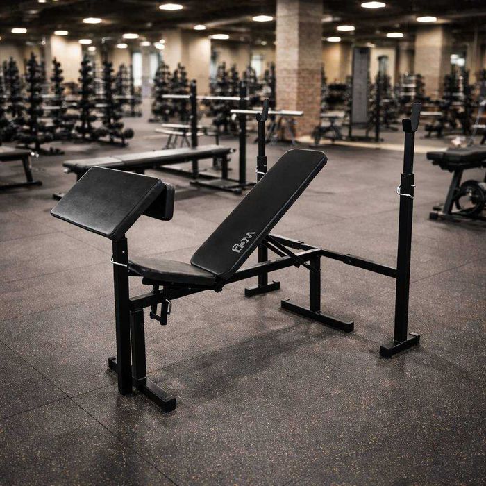 Регульована лавка для жиму + стійки скотта, скамья для жима WCG-003