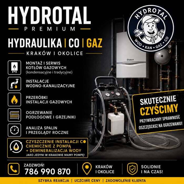 Hydraulik Kraków – CO, Gaz, Kotły | Czyszczenie instalacji CO