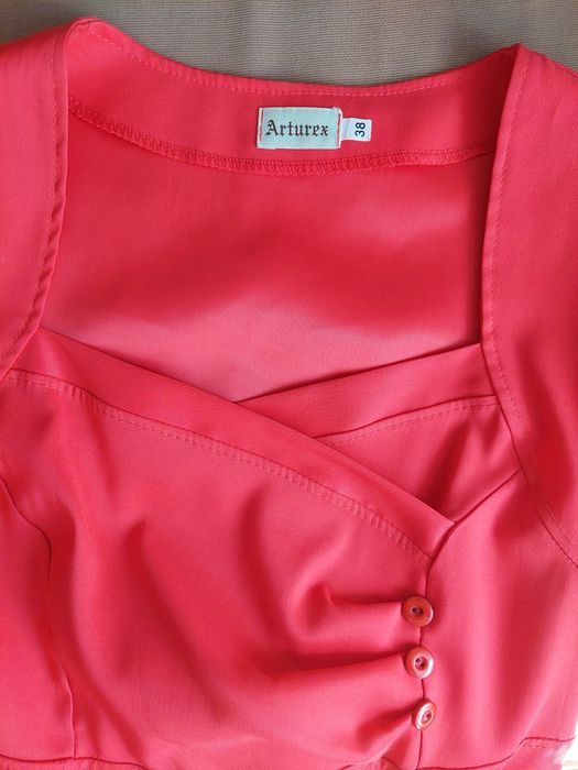 Czerwona sukienka styl retro vintage lata 50 60 dekolt serce M 38