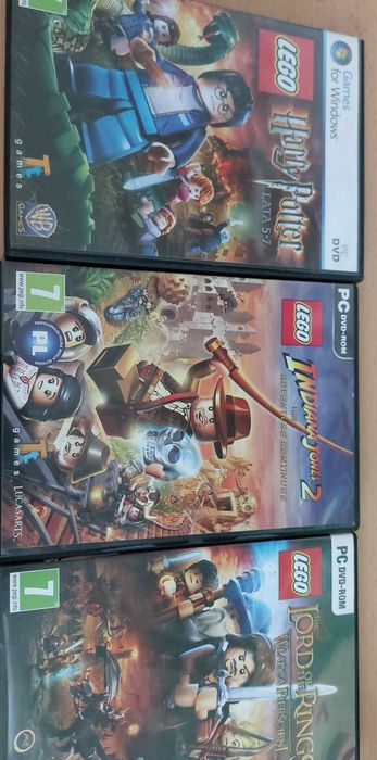 Lego używane gry PC DVD (od 7 lat)  Harry Potter, Indiana Jones 2, Władca Pierścieni
