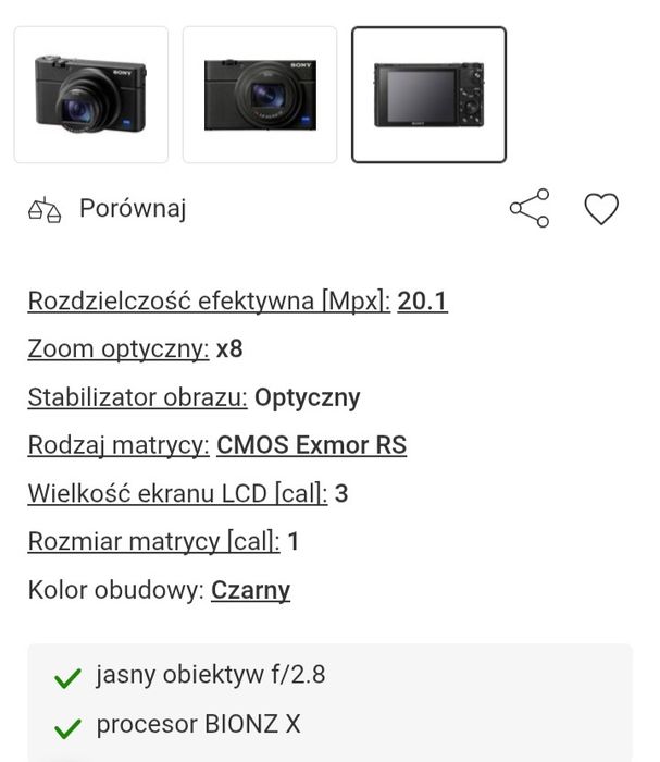 Aparat cyfrowy Sony