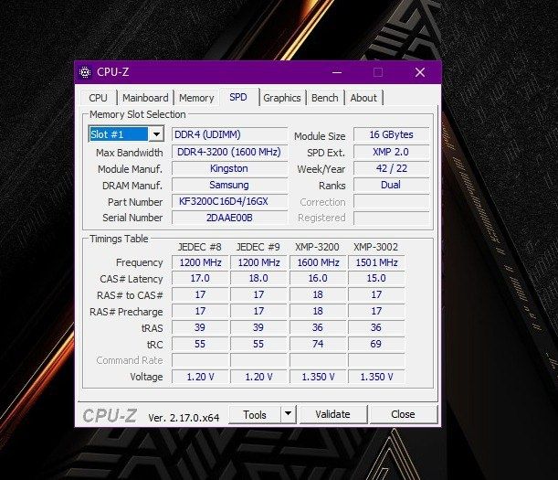 16 ГБ модуль Kingston Fury Beast DDR4-3200 CL16.