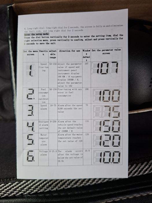 Monometro multifunções OBD2