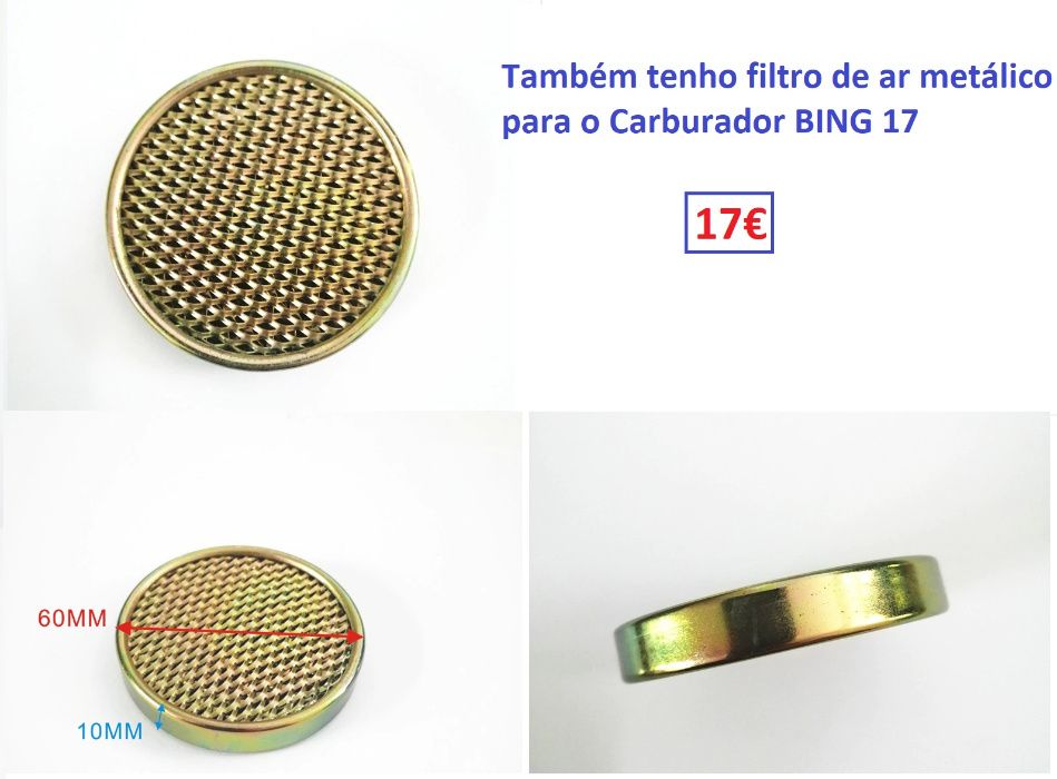 Carburador Tipo BING 17 - ARTIGO NOVO
