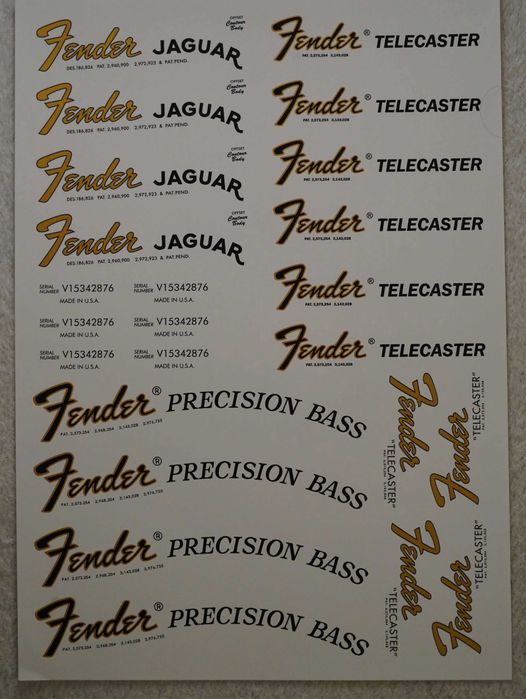 Деколи - Золото для реставрации Fender