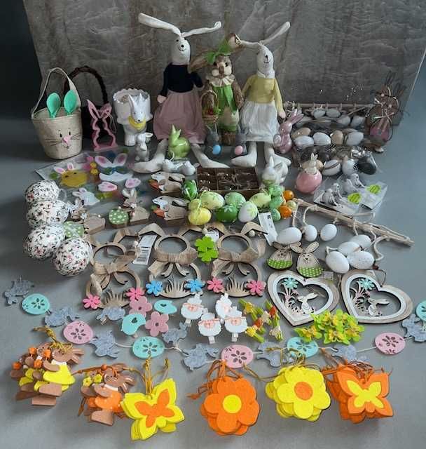 WIELKANOC mega zestaw ozdób na Święta Wielkanocne 121 szt.