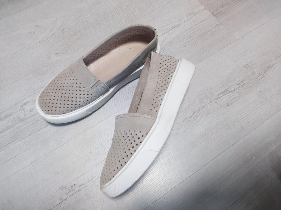 Лофери, взуття літнє, перфорований дихаючий замш на літо,.