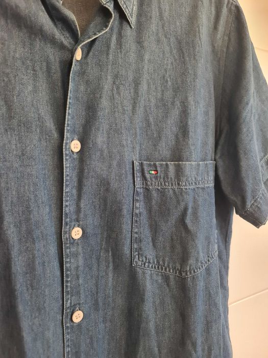Camisa Ganga Italiana Humberto Pascuini L | Denim Shirt Manga Curta
