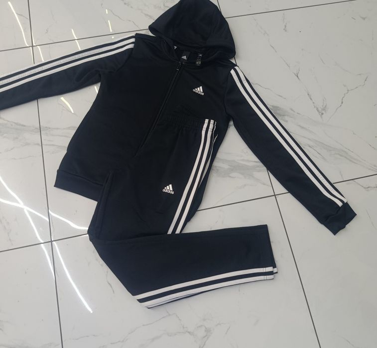 Dres dresik adidas 152 bluza z kapturem + spodnie dresowe