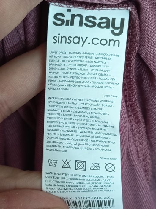 Sukienka kopertowa z wiązaniem Sinsay rozmiar 2XL