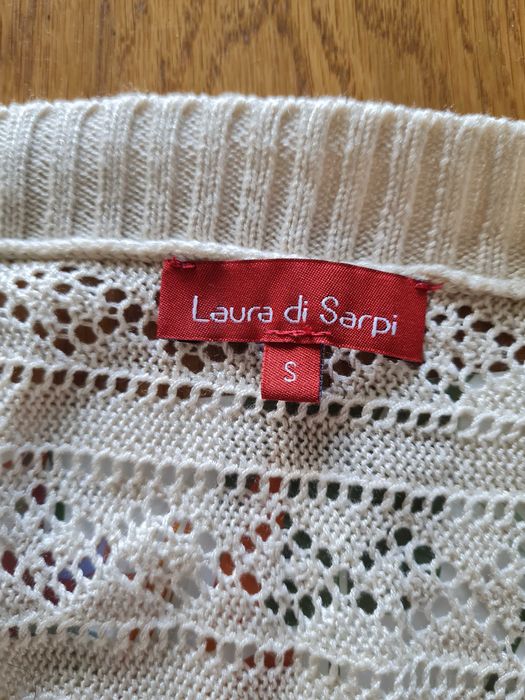 Narzutka sweter kardigan rozpinany ażurowy Laura di Sarpi 36/S