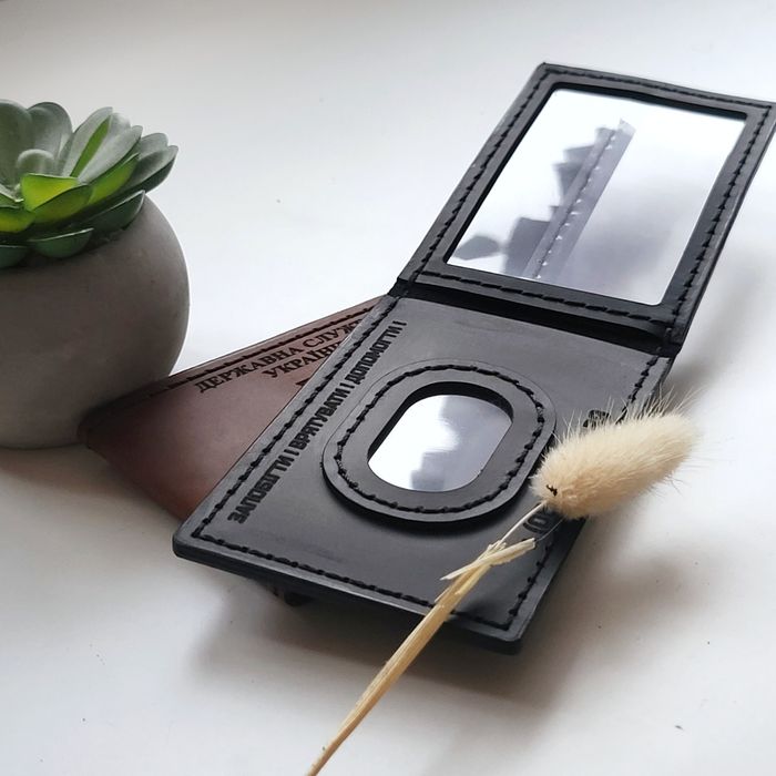 Шкіряні обкладинки для нового посвідчення ДСНС  з відділом під жетон