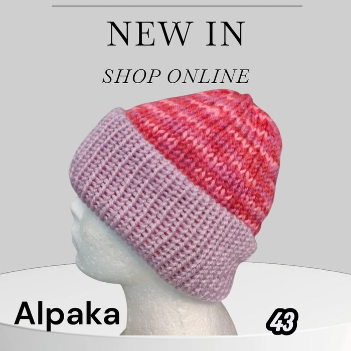 Zimowa czapka dwustronna dwuwarstwowa bezszwowa handmade rękodzieło