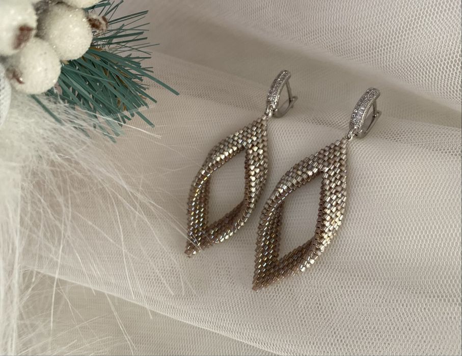 Сережки з японського бісеру ручна робота