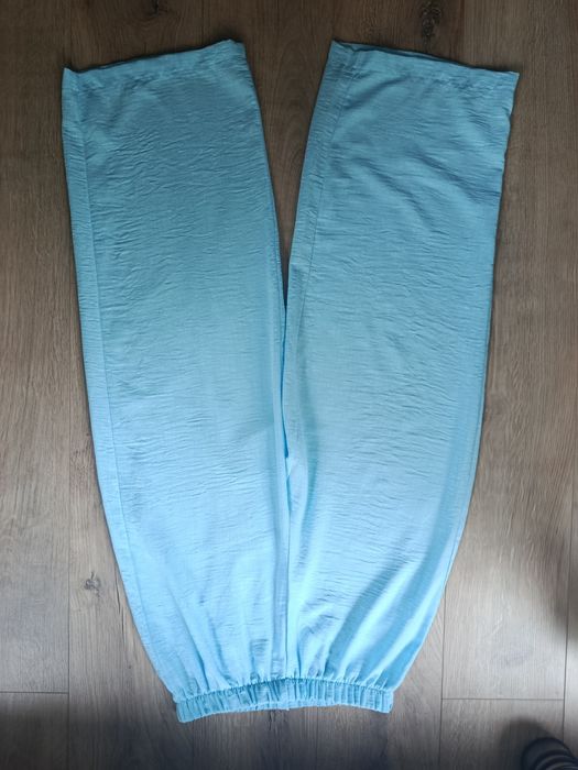Letnie szerokie spodnie wide leg baby blue r.M