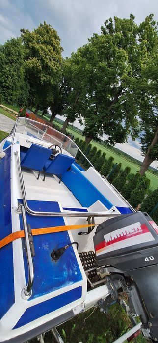 Łódź motorowa wędkarska 4,95 m + Mariner 40 KM + przyczepka