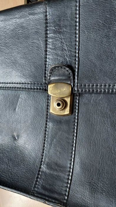 Unikatowa, duża skórzana teczka/ aktówka, Vintage!