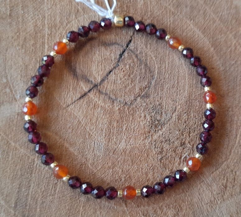 Bransoletka OCHRONNA ŻYWIOŁ OGIEŃ Granat Karneol