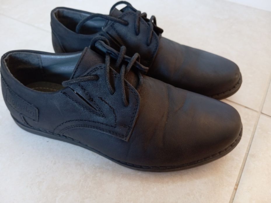 Eleganckie półbuty wizytowe, buty komunijne - WOJTYŁKO czarne 34