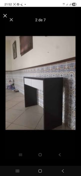 Móvel Consola em carvalho com espelho