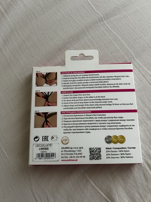 Ramiaczka do biustonosza - krzyzujace sie na dekolcie