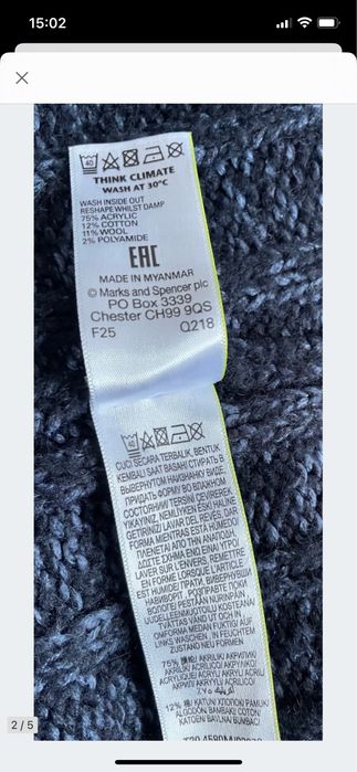 Marks & Spencer sweter niebieski półgolf rozmiar M zimowy