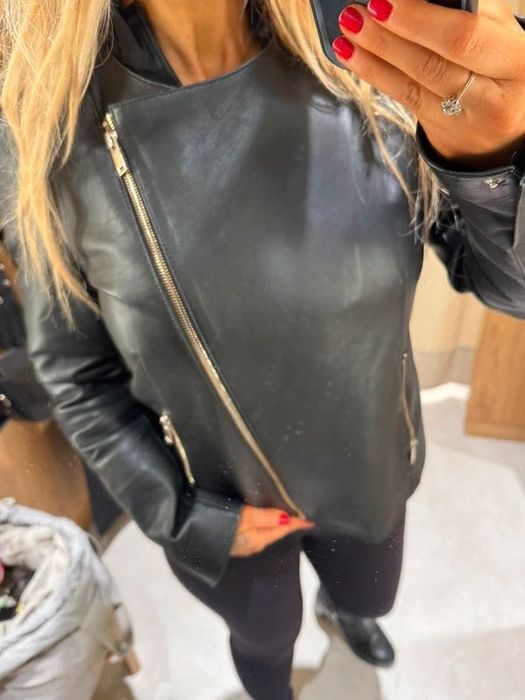 Skórzana ramoneska Massimo Dutti