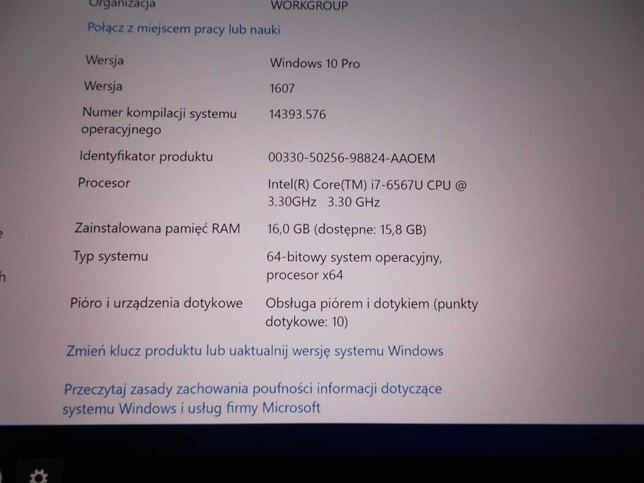 Wacom MobileStudio 16 4K ,DTH-W1620H i7-6567U 16GB 512 Dysk