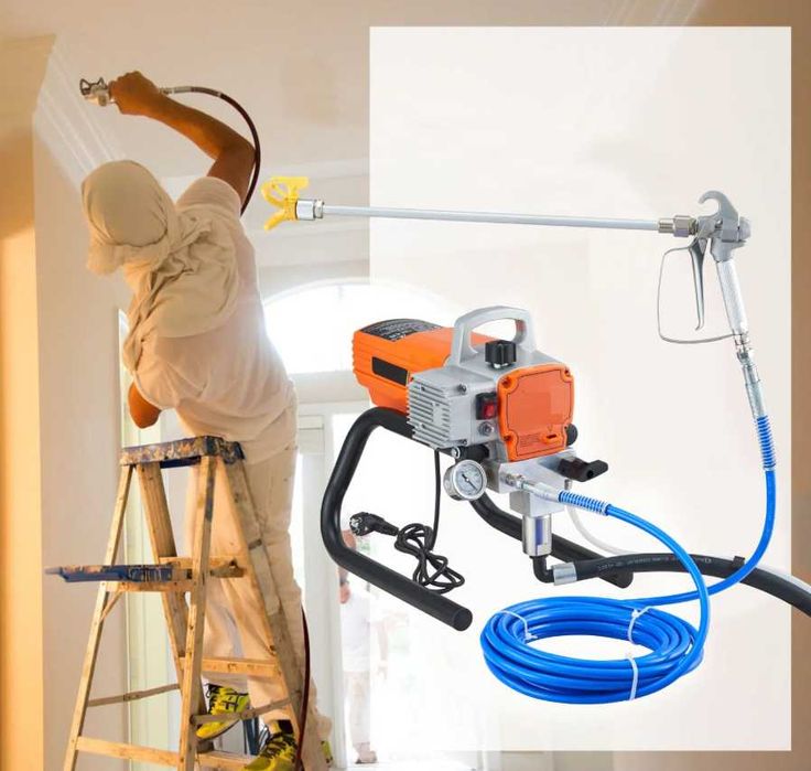 Pistola de pintura elétrica Airless para paredes com pressão ajustável e mangueira para pintura de paredes, tetos, madeira e metal.