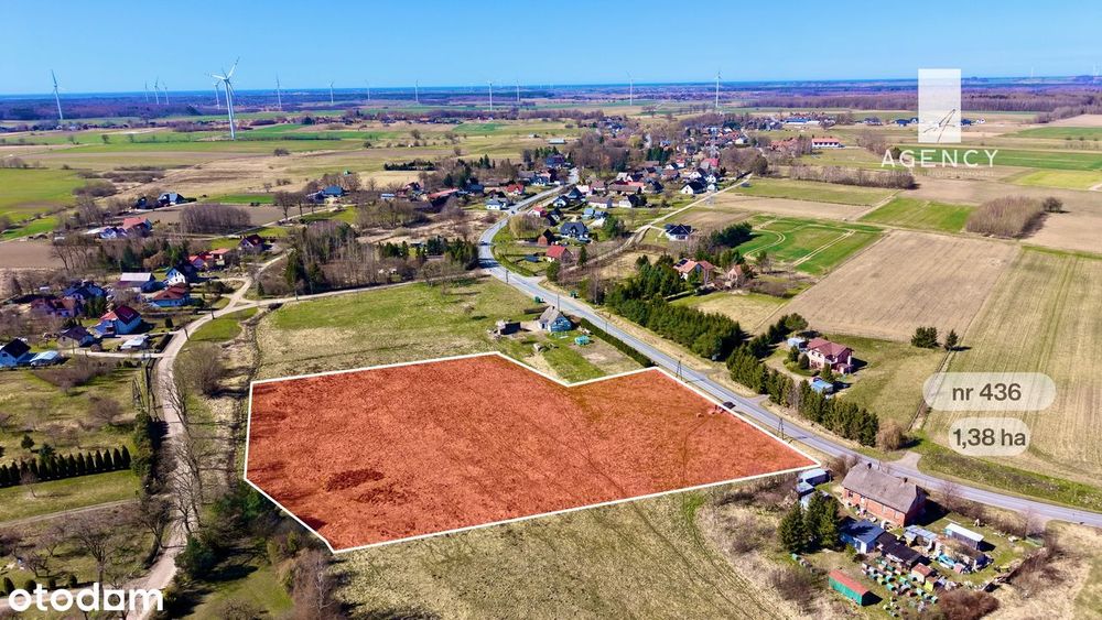 Działka budowlana  1,38 ha