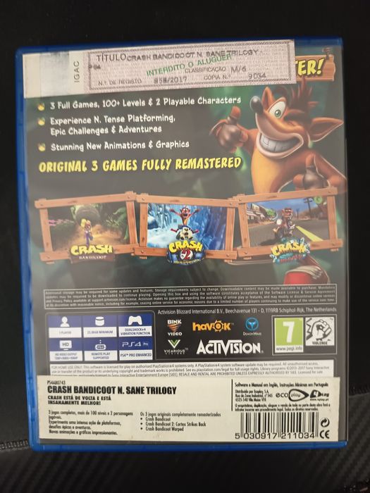 Crash Bandicoot Jogo de PS4
