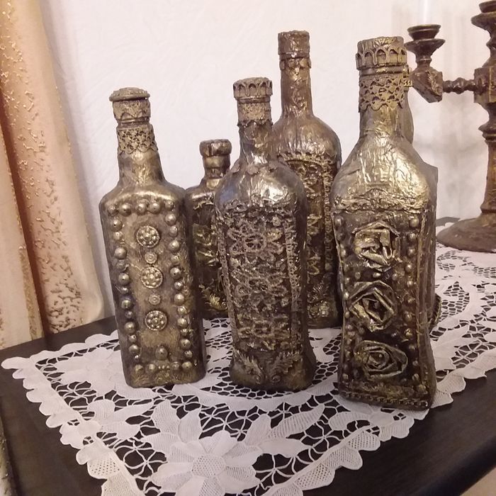 Бутылочки декупаж для напитков.