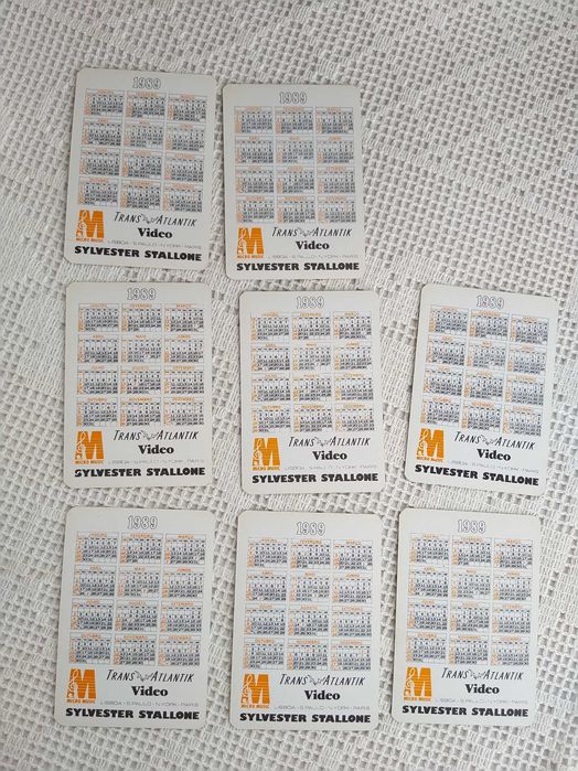 Calendários do filme Rambo III - Sylvester Stallone - 1989