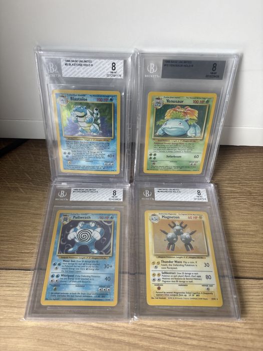 Pokemon venusaur i blastoise bgs base set 1999 beckett nie psa cgc ace