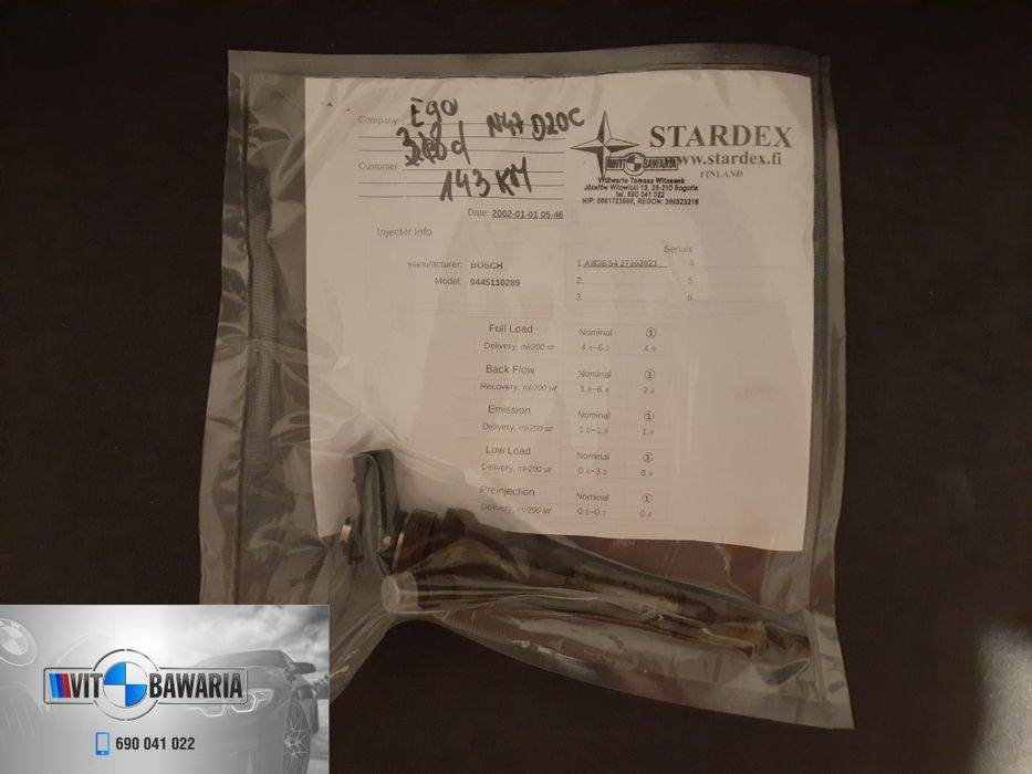 Wtrysk BMW E90/E91 N47D20C 143 KM z wydrukiem parametrów