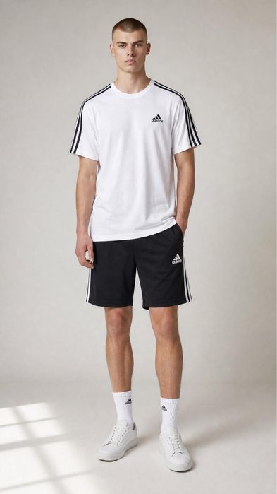 Літній чоловічий комплект Adidas футболка + шорти