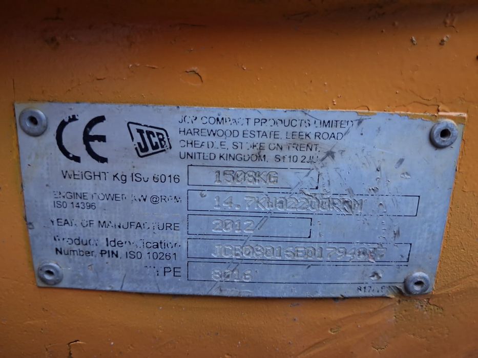 Minikoparka JCB 8016 koparka 2012