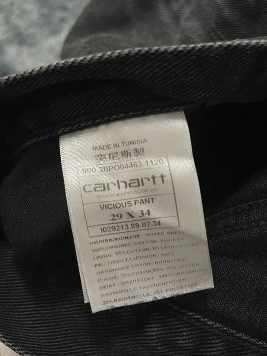 Carhartt Black Denim Vicious Pant W29 L34