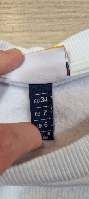 Bluza damska Ellesse, biała, logo, bez kaptura, crewneck