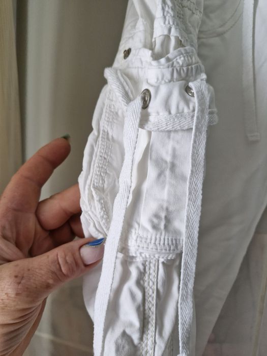 Białe spodnie damskie  bojówki XXL Next t