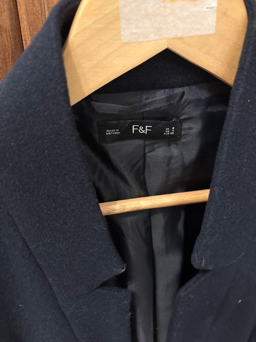 Czarny płaszcz damski f&f rozmiar 36