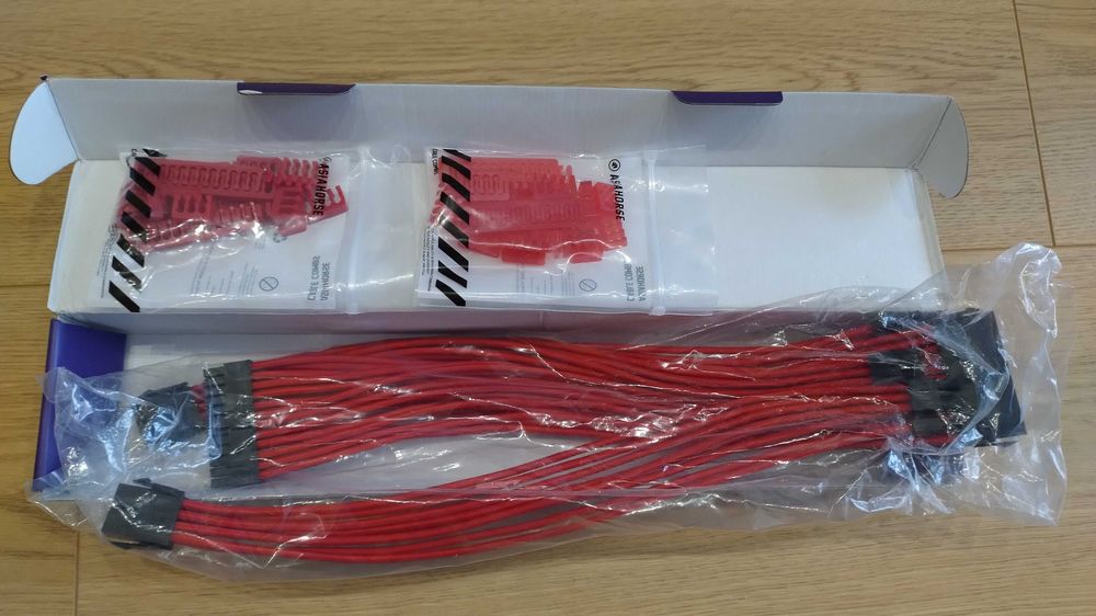 Zestaw czerwonych przedłużaczy do zasilacza ATX4 KIT18AWG PC AsiaHorse