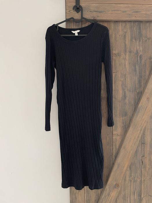 Sukienka ciążowa H&M Mama czarna w prążki bodycon M