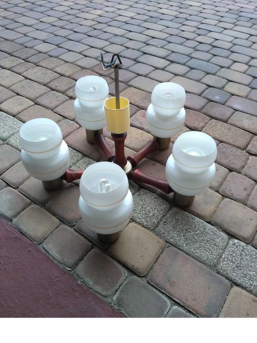 Żyrandol PRL, klosze,  lampa pokojowa