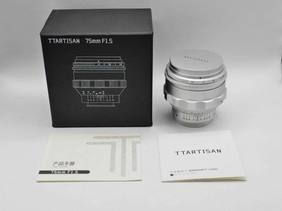 TTArtisan 75mm F1.5 Swirly Bokeh Biotar Helios 40 M42 srebrny