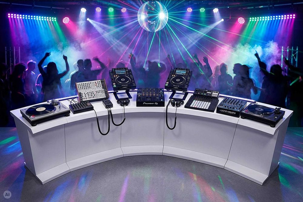 Stanowisko DJ nowoczesny design stół sferyczny biały meble do studia klubu 3,2 m